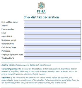 Tax declaration FINA