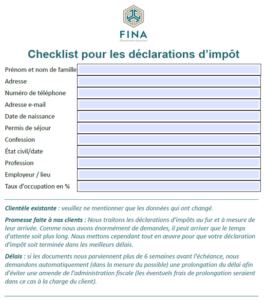 Déclerations d'impots FINA